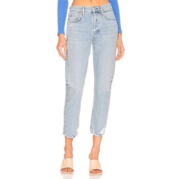 Citizens of Humanity Emerson Slim Boyfriend Jeans Light Wash Distressed Size 30 - Picture 1 of 7